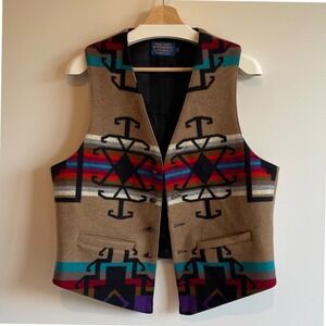 Vintage Pendleton‎ High Grade Western Wear Wool Vest Aztec Southwestern Size 42